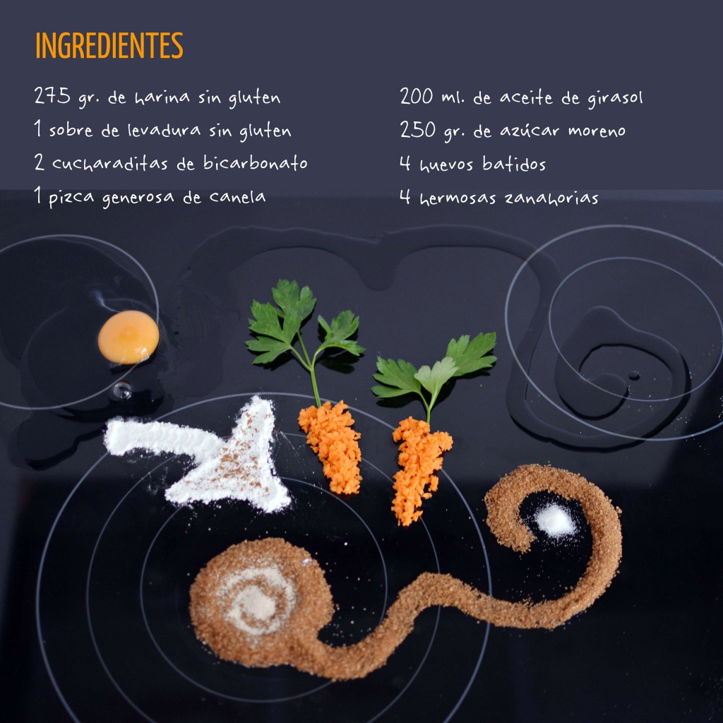 ingredientes pastel zanahoria completo